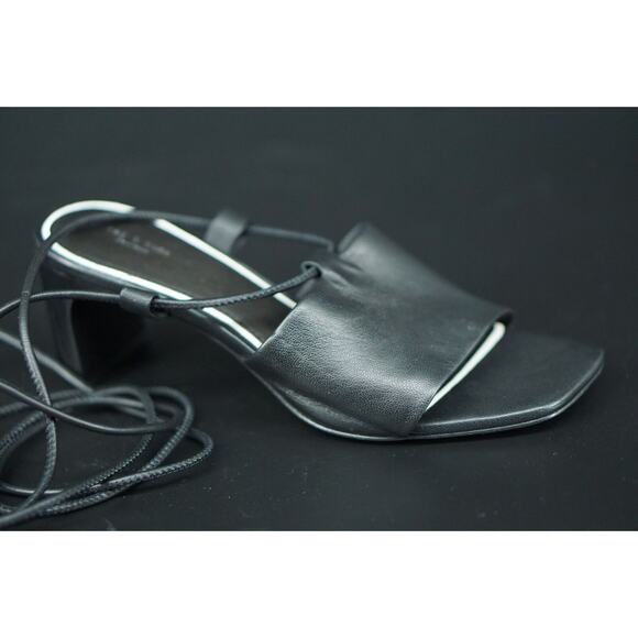 Rag & Bone Black Emma Tie Strappy Mule Sandals SZ 38 New $395 Ankle wrap Heel - Picture 7 of 11